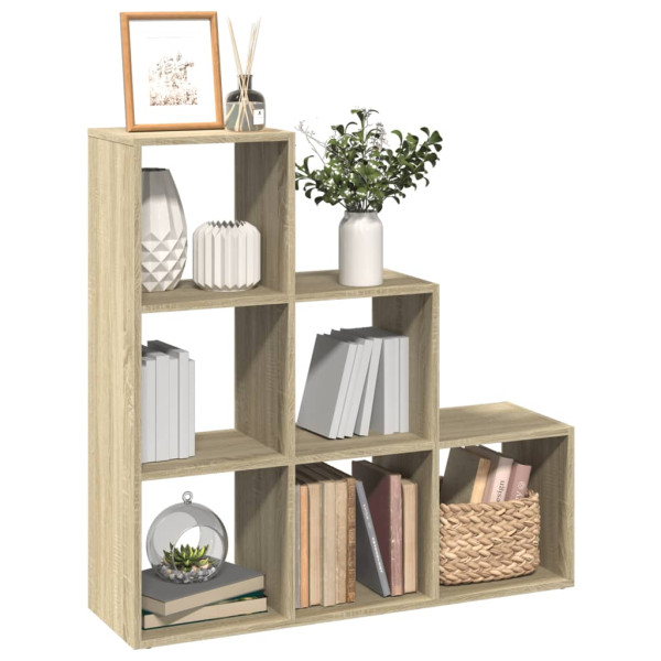 Librería divisor 3 niveles madera roble Sonoma 99x29x99 cm D