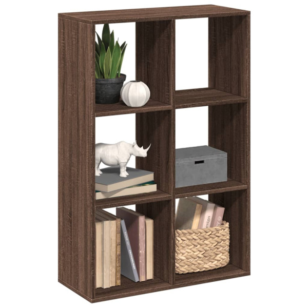 Librería divisor madera ingeniería marrón roble 69.5x29x103.5cm D