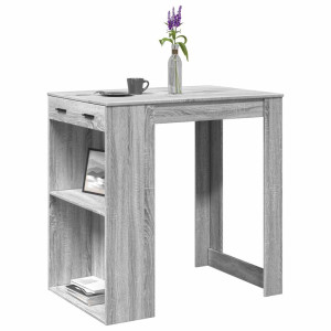Mesa alta de bar madera ingeniería gris Sonoma 102x70x103.5 cm D
