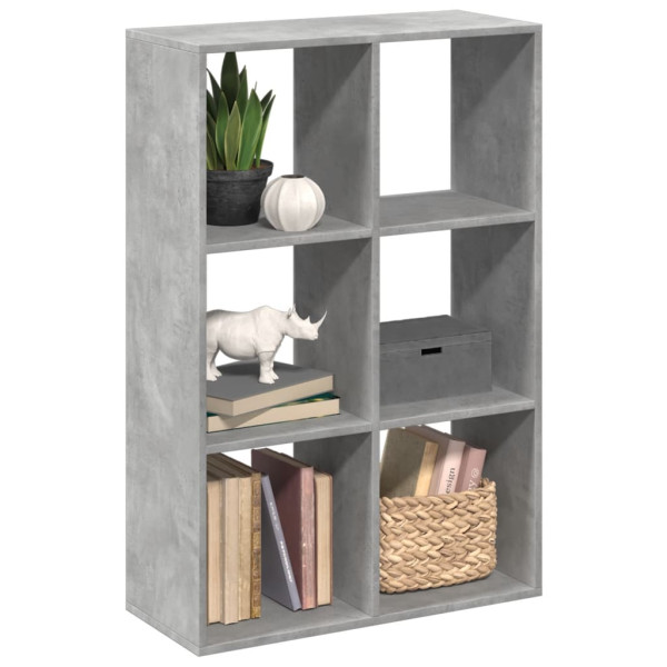 Librería divisora madera gris hormigón 69.5x29x103.5 cm D