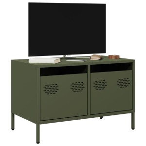 Mueble para TV acero laminado en frío verde oliva 68x39x43.5 cm D