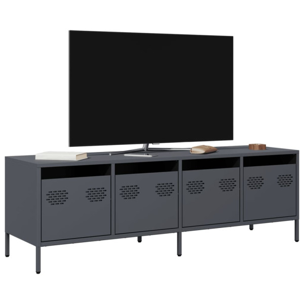 Mueble de TV acero laminado en frío antracita 135x39x43.5 cm D