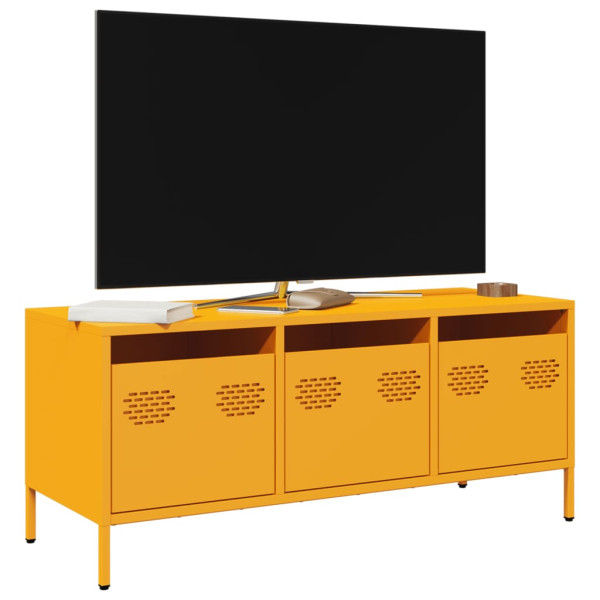 Móvel TV em aço laminado a frio amarelo 101,5x39x43,5 cm D