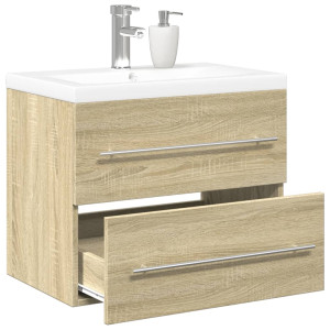 Set de muebles de baño 2 pzas madera contrachapada roble Sonoma D