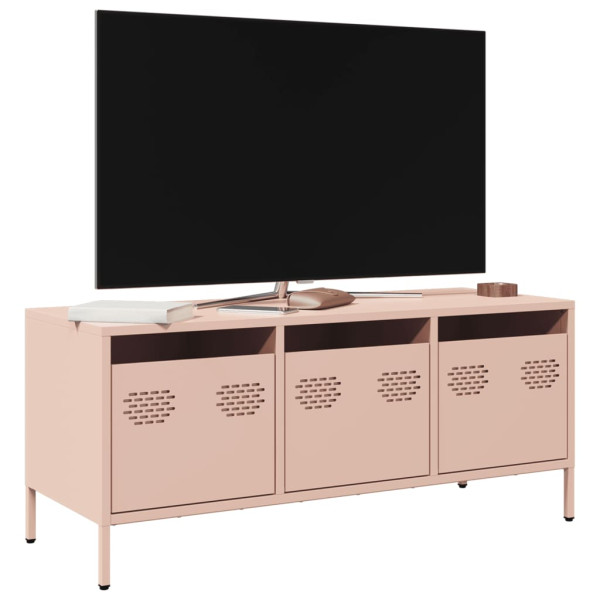 Móvel TV rosa em aço laminado a frio 101,5x39x43,5 cm D