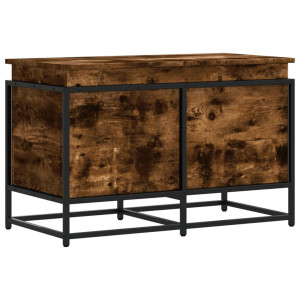 Caixa de arrumação com tampa derivados madeira carvalho fumado H