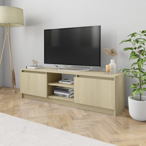 Mueble de TV aglomerado color roble Sonoma 120x30x35.5 cm D