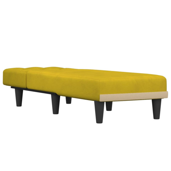 Chaise longue veludo amarelo M 3