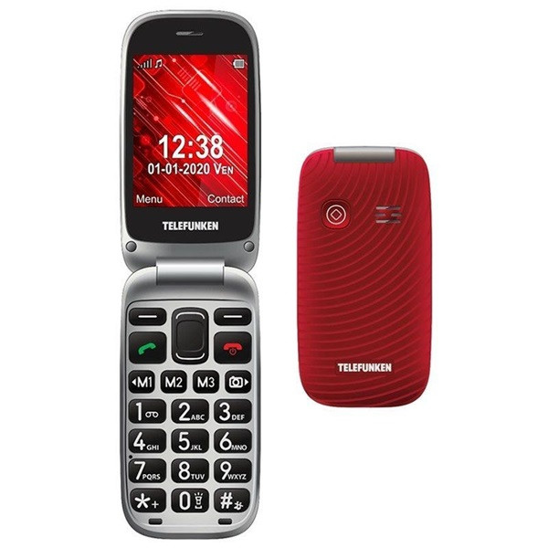 Teléfono móvil telefunken s560/ para personas mayores/ rojo D