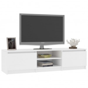 Móveis de televisão de madeira contraplacada branca 140x40x35,5 cm D