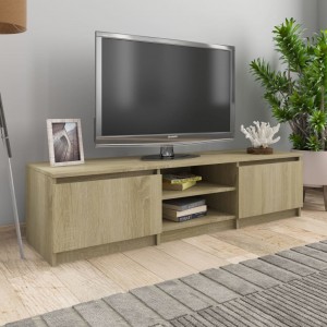 Mueble TV madera contrachapada color roble Sonoma 140x40x35.5cm D