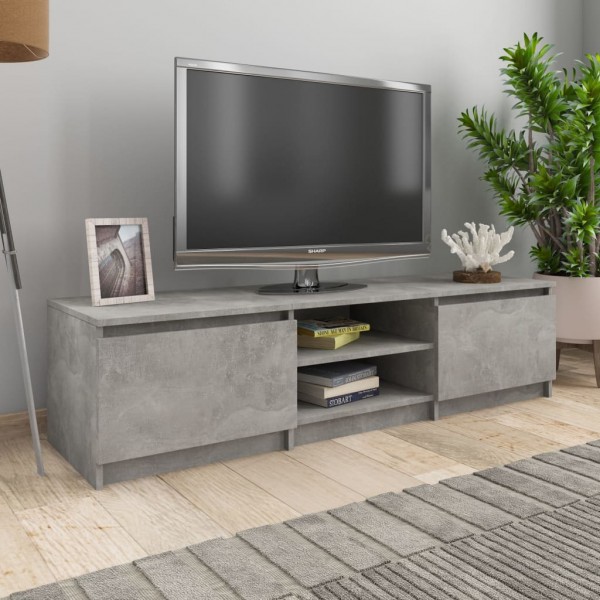 Mobiliário de TV madeira contraplacada cinza concreto 140x40x35.5 cm D