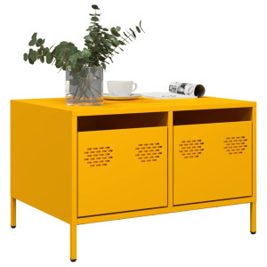 Mueble TV acero laminado en frío amarillo mostaza 68x50x43.5 cm D