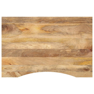 Tablero de escritorio con curva madera mango rugosa 90x60x2.5cm D