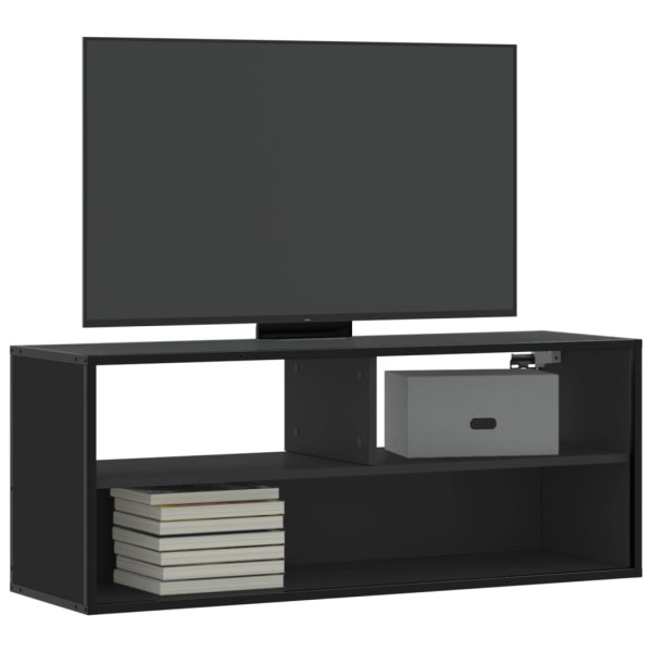 Engenharia de móveis de TV e metal preto 100x31x39.5 cm D