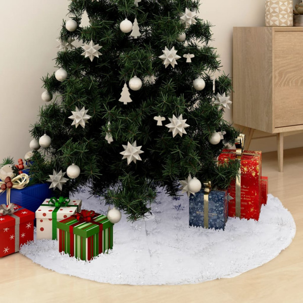 Saia luxuosa para árvore de Natal em couro sintético branco 122 cm D