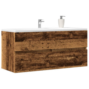 Armario para lavabo madera ingeniería envejecida 100x38.5x45 cm D