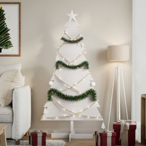 Árbol de Navidad de adorno madera maciza pino blanco 150 cm D