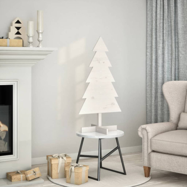 Árbol de Navidad de adorno madera maciza pino blanco 100 cm D