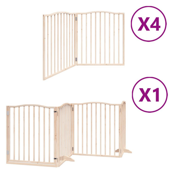 Puerta para perros plegable 12 paneles madera de álamo 960 cm M 2
