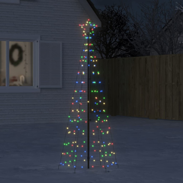 Árbol de Navidad cono con estacas 220 LEDs de colores 180 cm D