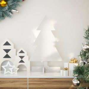 Árvore de Natal ornamentado madeira pinheiro branco sólido 60 cm D