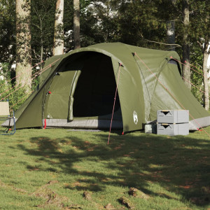 Tenda familiar iglu para 6 pessoas à prova d'água verde oliva D