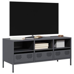 Mueble de TV acero laminado en frío antracita 101.5x39x43.5 cm D