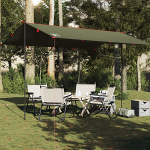 Lona de camping impermeable verde oliva 406x306 cm D