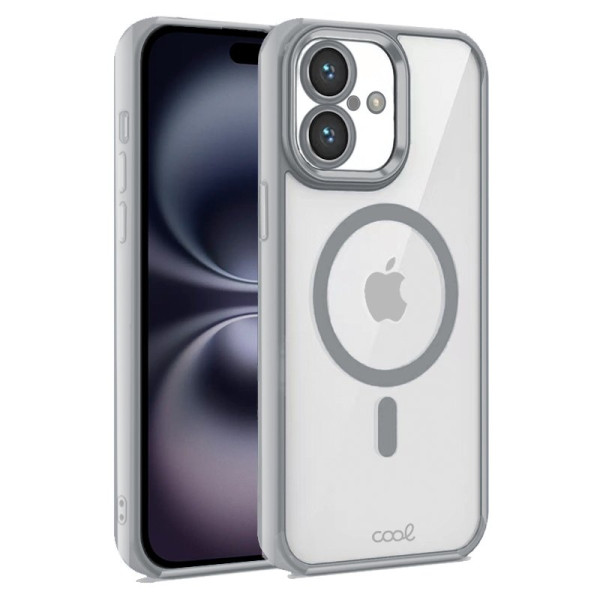 Carcasa COOL para iPhone 16 Magnética Borde Plata D