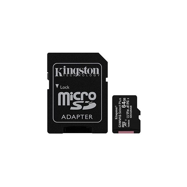 MEM MICRO SDXC 64GB KINGSTON CANVAS SELECT+ADAPT D