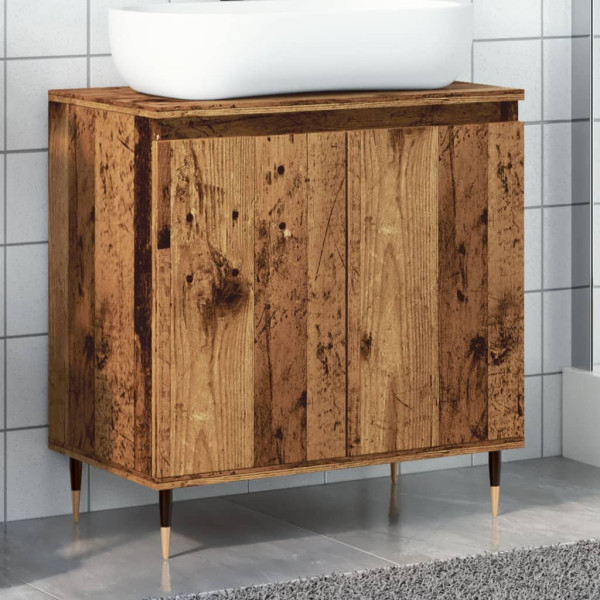 Armario de baño madera de ingeniería envejecida 58x33x60 cm D