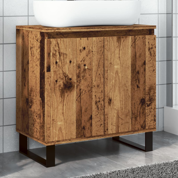 Armario de baño madera de ingeniería envejecida 58x33x60 cm D