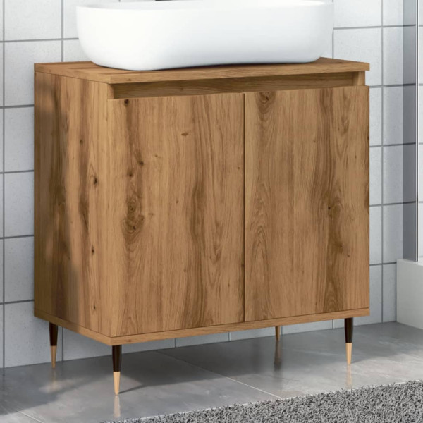 Armario de baño madera de ingeniería roble artisan 58x33x60 cm D