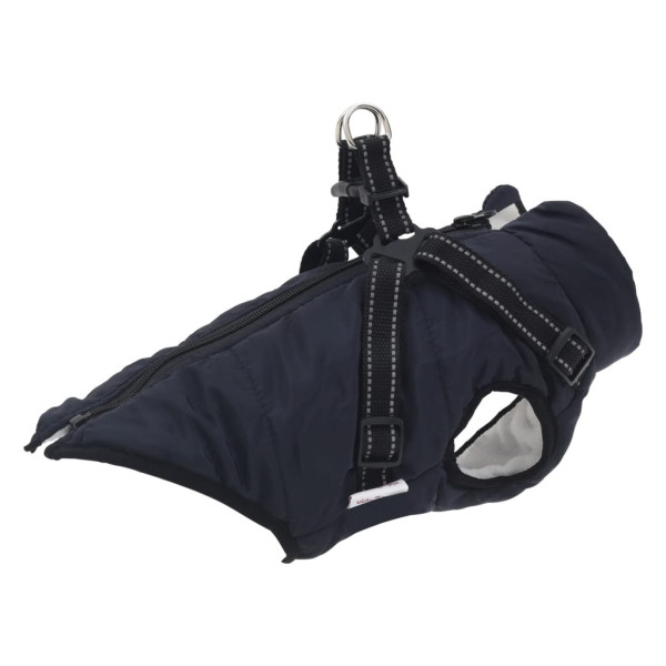 Abrigo perro con arnés impermeable reflectante XL azul marino D