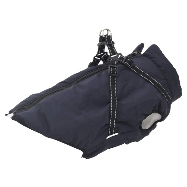 Abrigo perro con arnés impermeable reflectante 4XL azul marino D