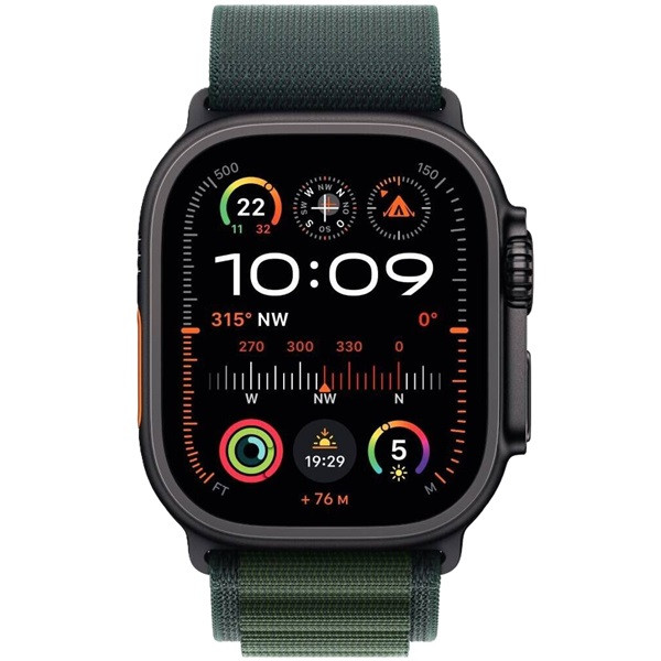 Apple Relógio Ultra 2 2024 LTE 49mm titânio preto loop alpino M verde escuro D