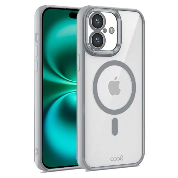 Carcaça COOL para iPhone 16 Borde de prata magnética D