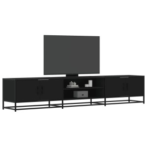 Mueble para TV madera de ingeniería negro 210x35x41 cm D