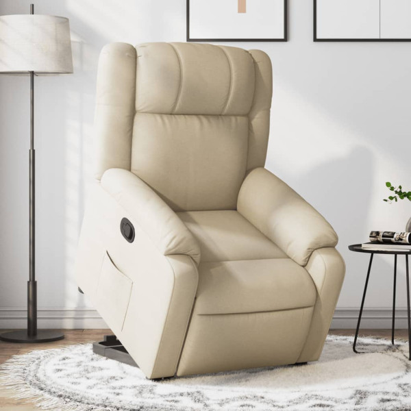 Reclining cadeira levantada tecido creme D