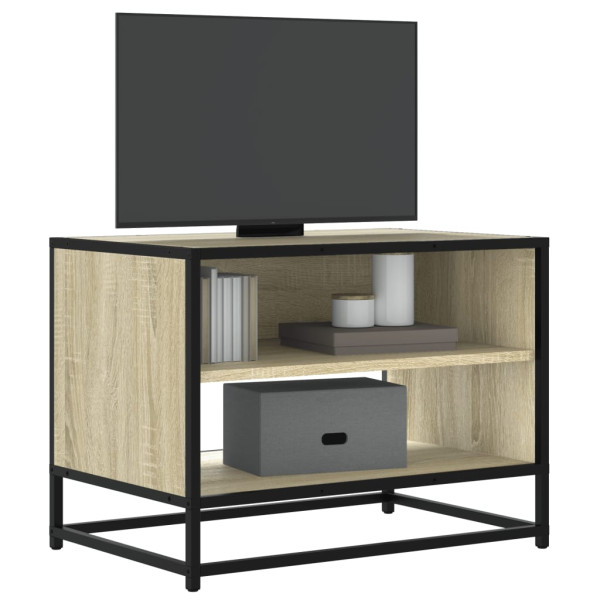 Mueble TV metal y madera ingeniería roble Sonoma 61x40x46 cm D