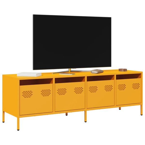 Mobiliário para TV de aço inoxidável laminado em amarelo frio 135x39x43.5 cm D