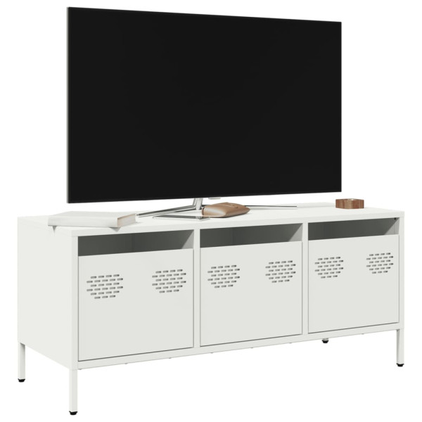 Mobiliário para aço de TV laminado em branco frio 101.5x39x43.5 cm D