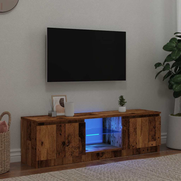 Móveis TV LED luzes de madeira engenharia envelhecida 120x30x36 cm D