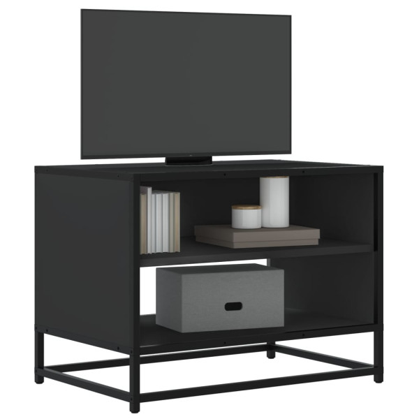 Mueble de TV madera de ingeniería y metal negro 61x40x46 cm D