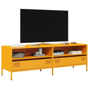 Mobiliário para TV de aço inoxidável laminado em amarelo frio 135x39x43.5 cm D