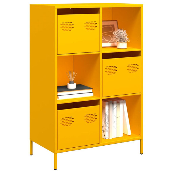 Aparador de acero amarillo mostaza 68x39x103.5 cm D