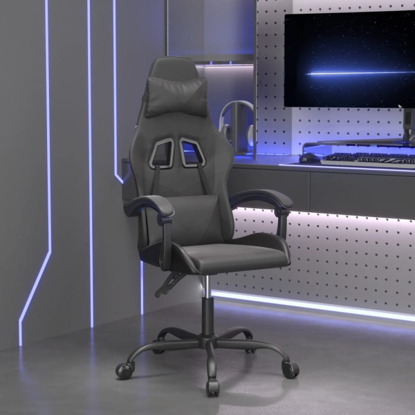 Silla gaming cuero sintético negro D