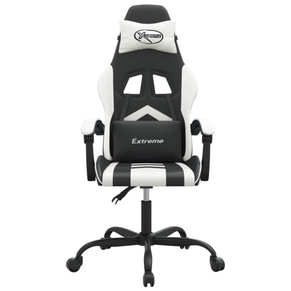 Silla gaming cuero sintético negro y blanco M 3