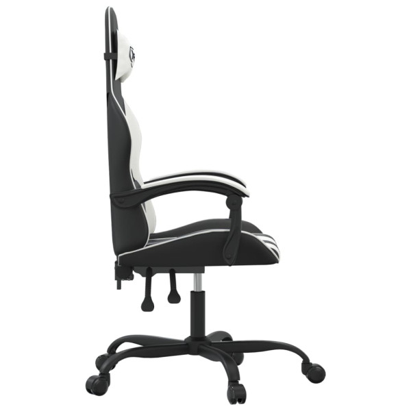 Silla gaming cuero sintético negro y blanco M 4